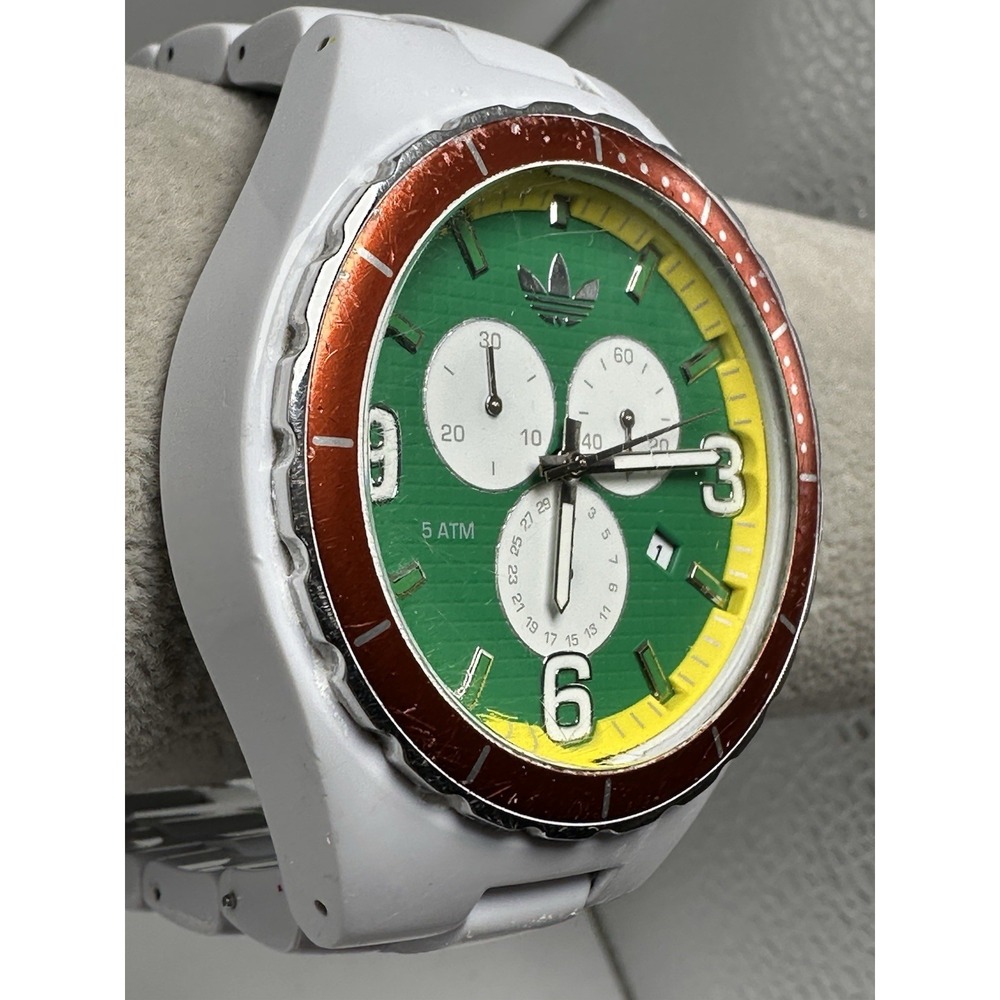 Adidas ADH2633 Rasta Mens Watch New Battery 47MM 8.5" R53 - Picture 3 of 9